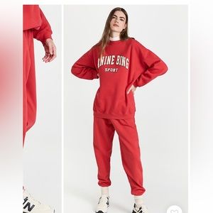 Anine Bing Tyler Sweatpants Red Small